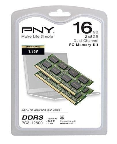 PNY MN16384KD3-1600-LV Black / Green DDR3-1600 SODIMM CL11 16GB (2x8GB) main image