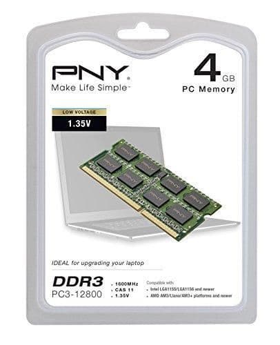 PNY MN4096SD3-1600-LV Black / Green SODIMM DDR3-1600 CL11 4GB (1x4GB) main image
