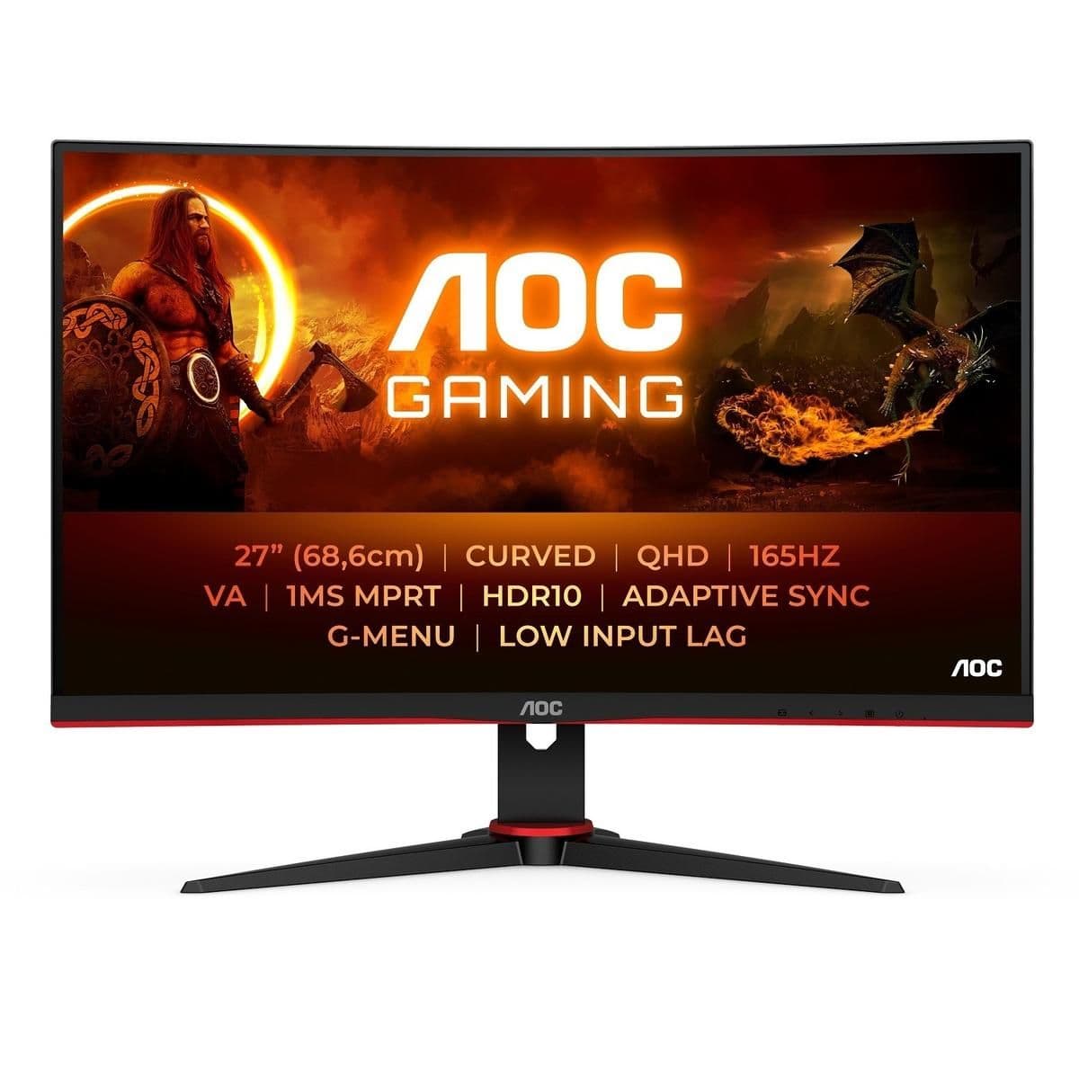 AOC CQ27G2S/BK 27" 1440p 165Hz VA Curved Monitor image