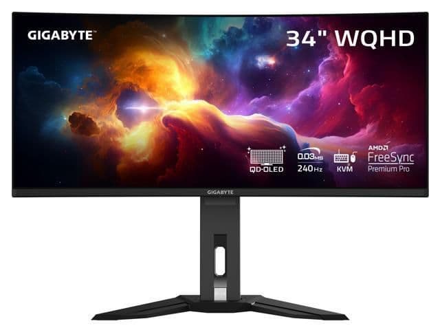 Gigabyte MO34WQC2 34" 3440x1440 240Hz QD-OLED Curved Monitor main image
