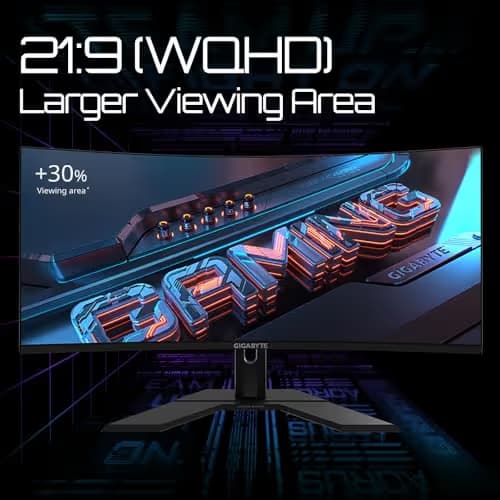 Gigabyte GS34WQC 34" 3440x1440 135Hz VA Curved Monitor image