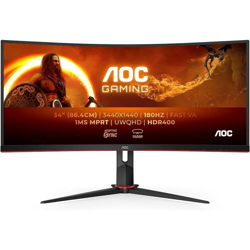 AOC CU34G2XP/BK 34" 3440x1440 180Hz VA Curved Monitor main image