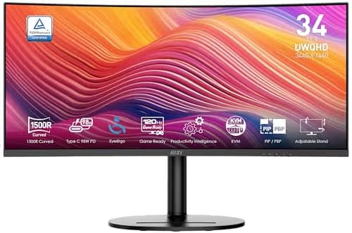 MSI Modern MD342CQP 34" 3440x1440 120Hz VA Curved Monitor image
