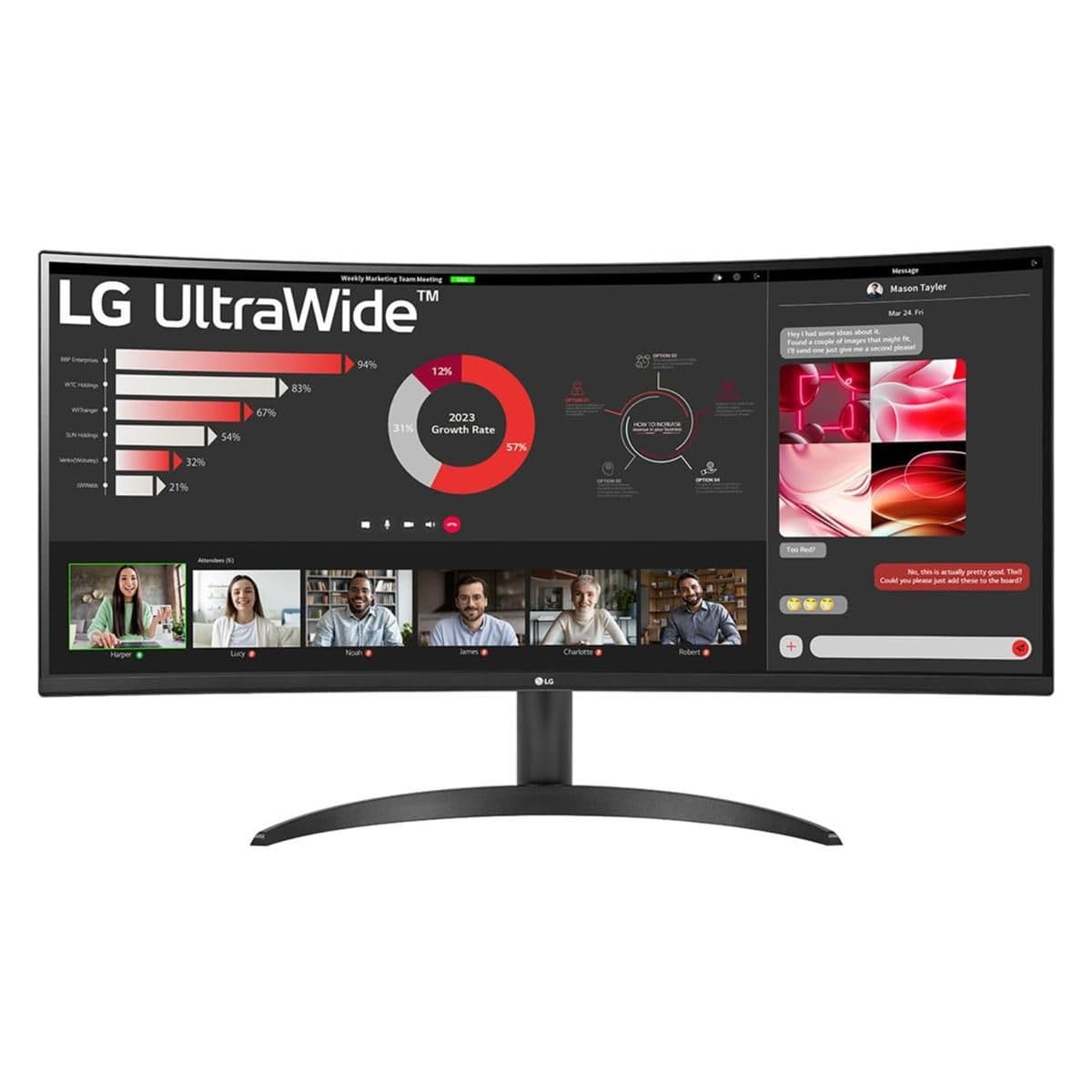 LG 34WR50QC-B 34" 3440x1440 100Hz VA Curved Monitor main image