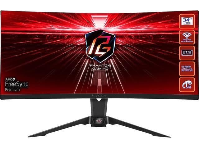 ASRock PG34WQ15R2B 34" 3440x1440 165Hz Curved VA Monitor main image
