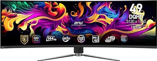MSI MPG 491CQP 49" 5120x1440 144Hz QD-OLED Curved Monitor image