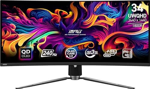 MSI MPG 341CQPX 34" 3440x1440 240Hz QD-OLED Curved Monitor image