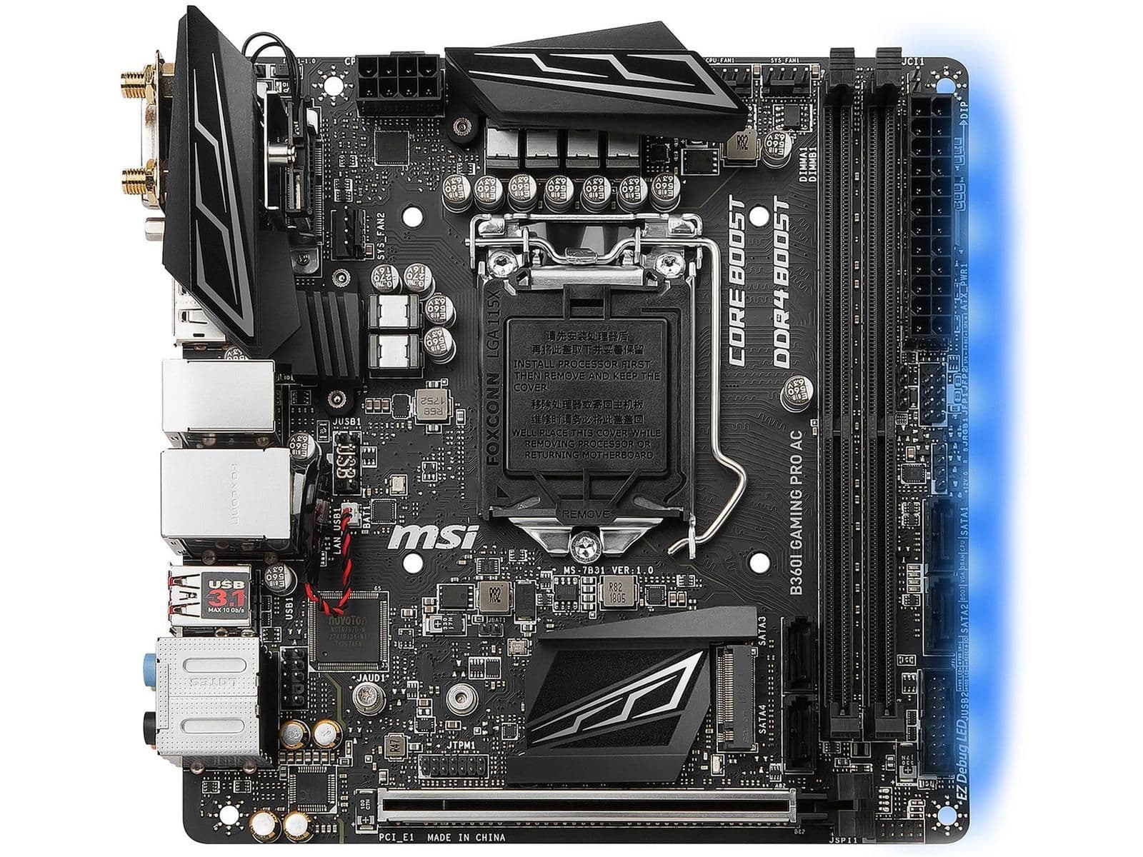 MSI B360I GAMING PRO AC DDR4 Mini ITX main image