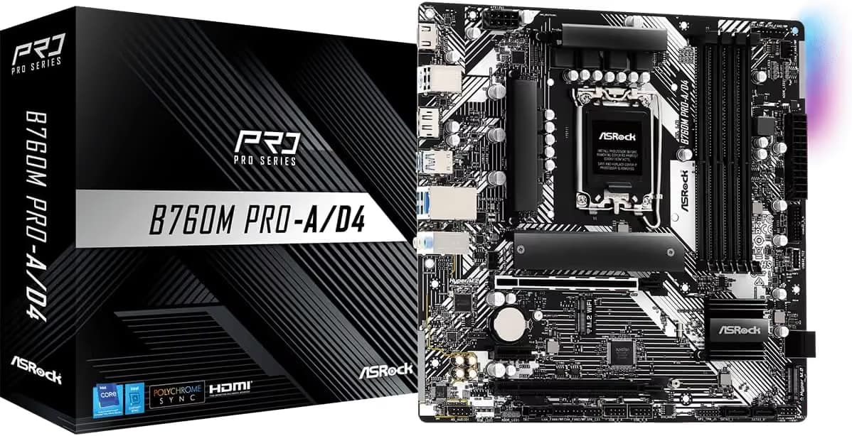 ASRock B760M Pro-A D4 LGA1700 DDR4 Micro ATX image