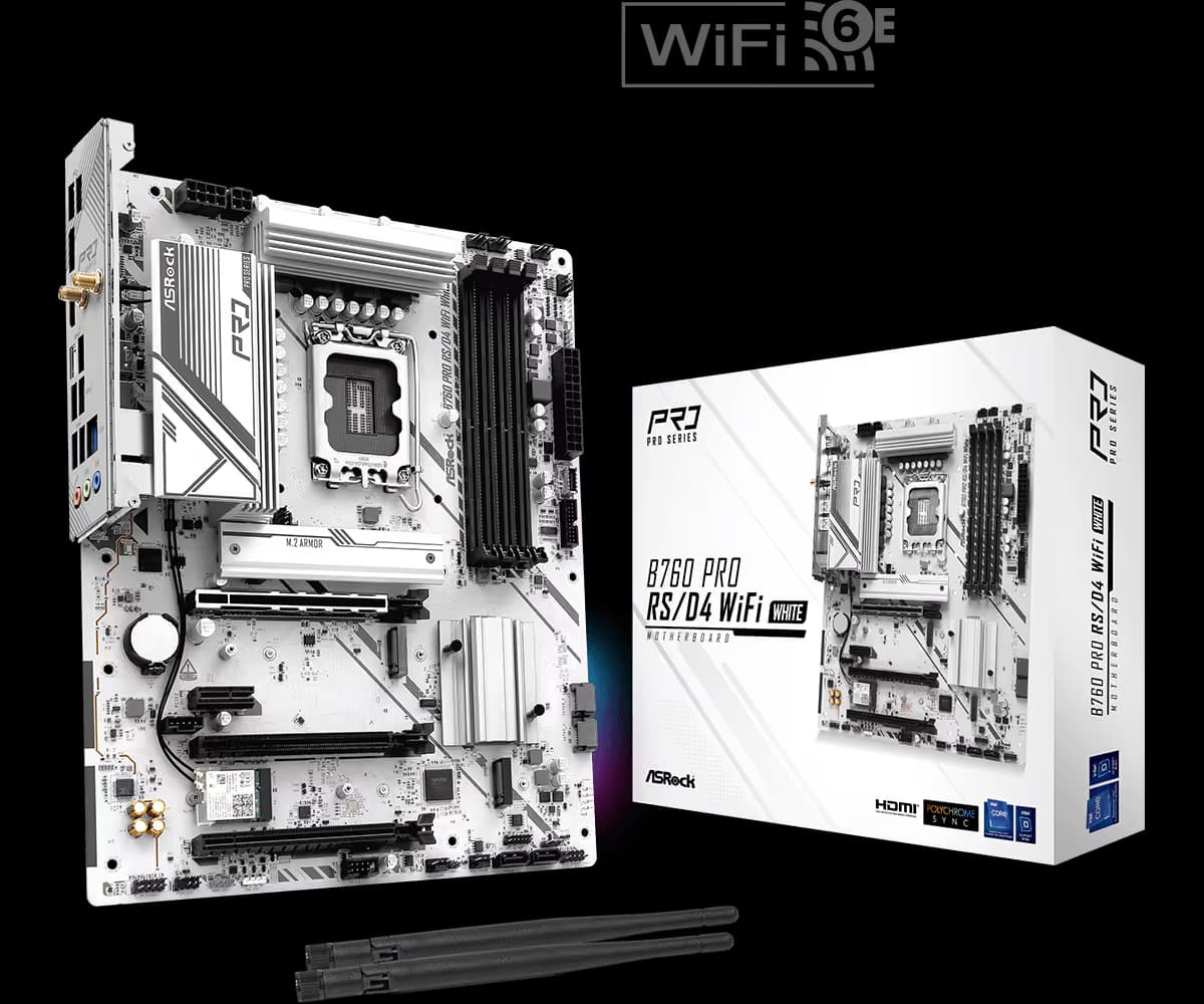 ASRock B760 Pro RS/D4 WiFi White DDR4 ATX image