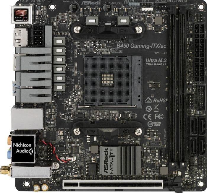 ASRock B450 Fatal1ty Gaming-ITX/ac AM4 DDR4 Mini ITX image