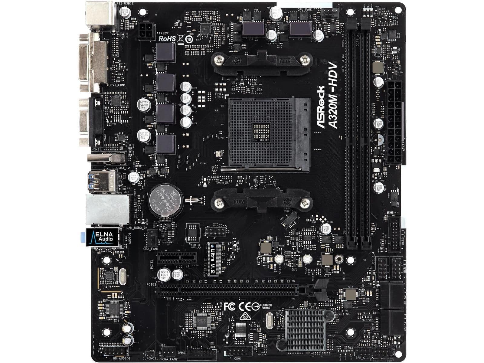 ASRock A320 M-HDV R3.0 AM4 DDR4 Micro ATX image