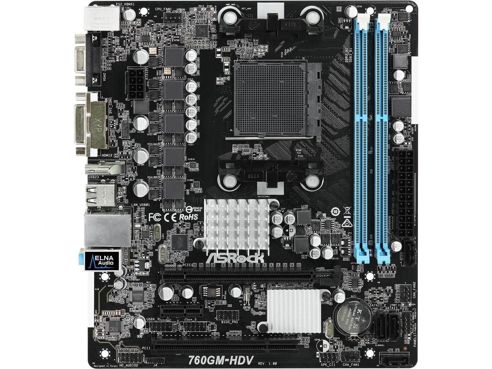 ASRock AMD 760G 760GM-HDV AM3+/AM3 DDR3 Micro ATX image