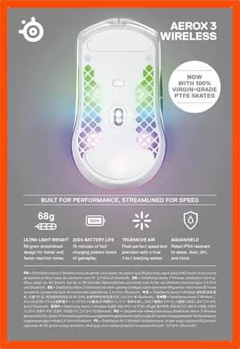 SteelSeries Aerox 3 (2022) Wired/Bluetooth/Wireless Optical Gaming Mouse image