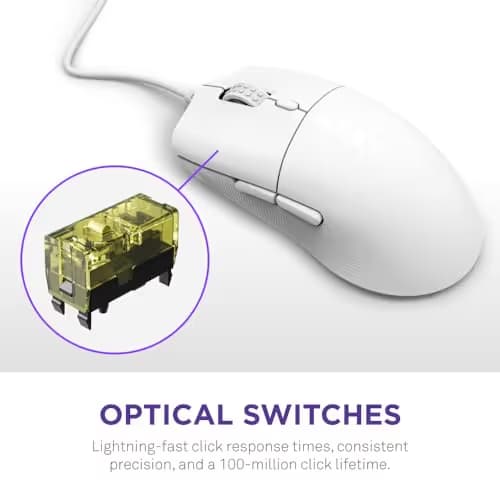 NZXT Lift 2 Ergo White Wired Optical Mouse image
