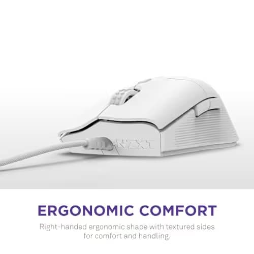 NZXT Lift 2 Ergo White Wired Optical Mouse image