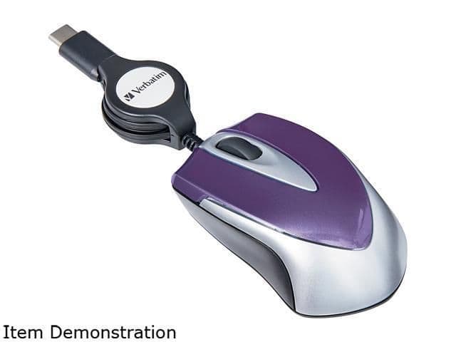 Verbatim 70238 Optical Wired Purple / Silver Mouse image
