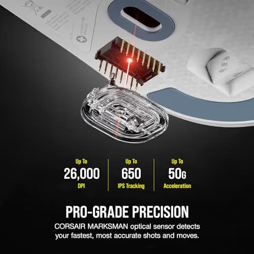 Corsair M75 AIR Wireless/Wired/Bluetooth Gaming Mouse - White  image