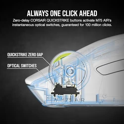 Corsair M75 AIR Wireless/Wired/Bluetooth Gaming Mouse - White  image