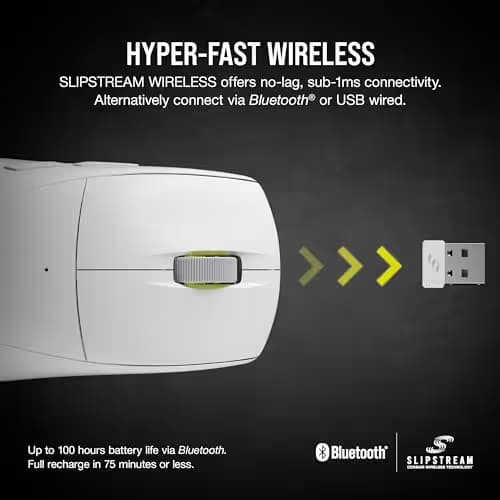 Corsair M75 AIR Wireless/Wired/Bluetooth Gaming Mouse - White  image