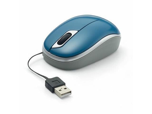 Verbatim Retractable Wired Optical Mouse Blue / Gray main image