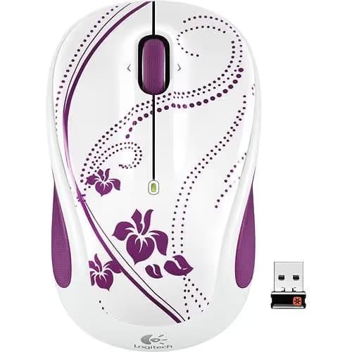 Logitech M325 Wireless Optical Mouse - White / Purple main image