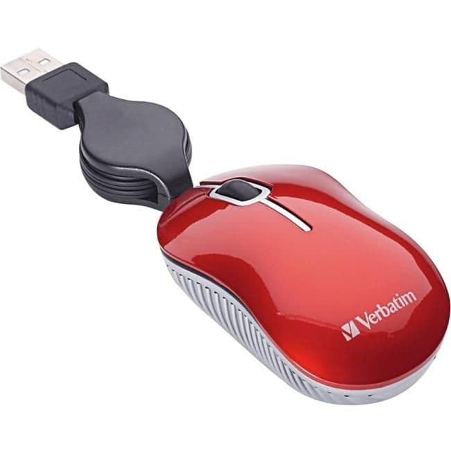 Verbatim 98619 Go Mini Travel Commuter Wired Optical Mouse image