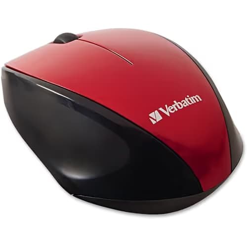 Verbatim Multi-Trac Blue LED Optical Wireless Wireless Optical Red Mouse image