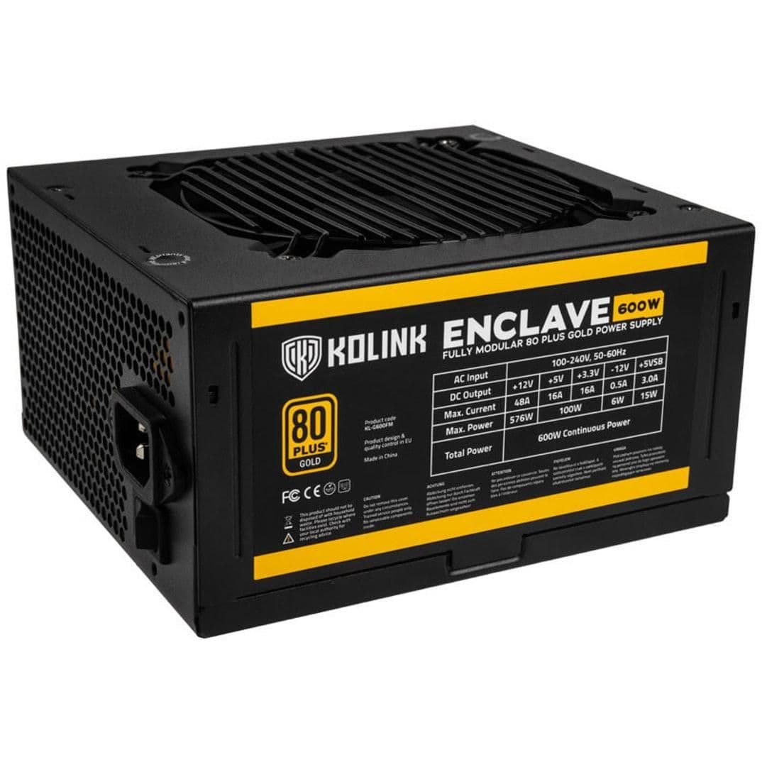 KOLINK ENCLAVE Black 600W Fully Modular 80+ Gold main image