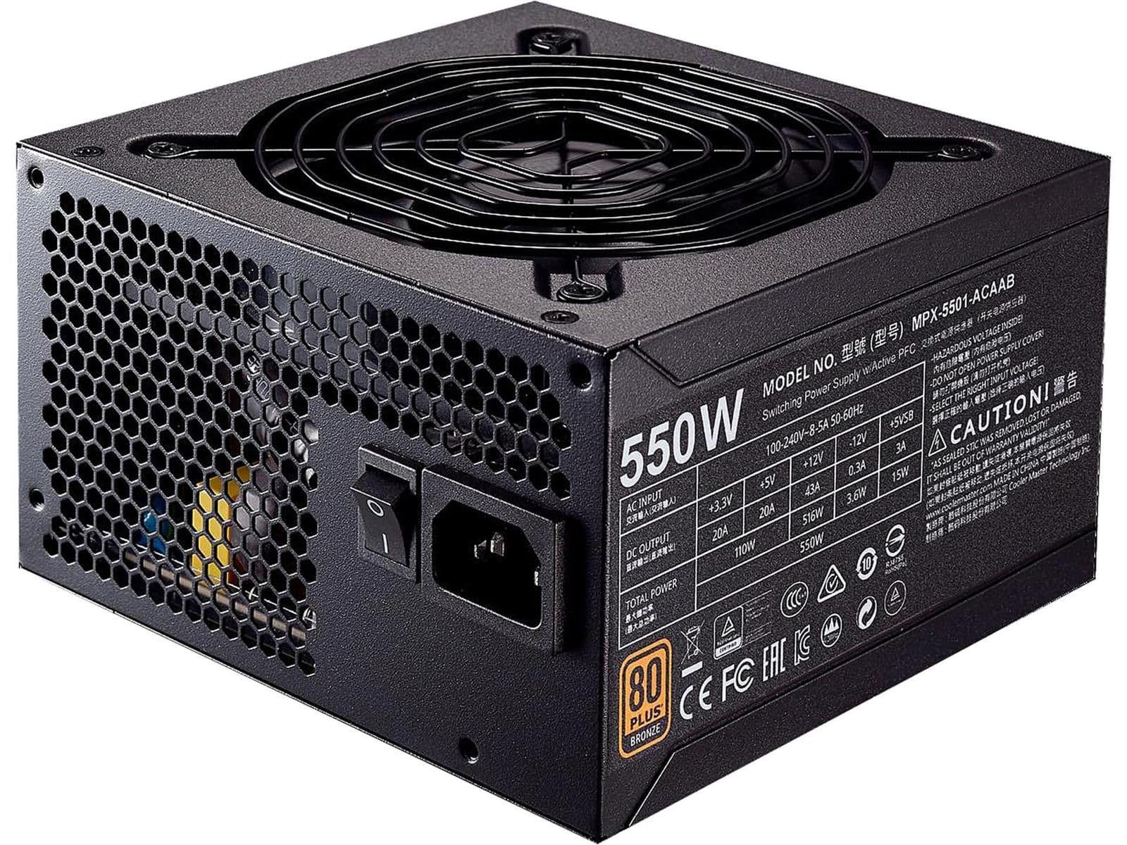 Cooler Master MWE Bronze Black 550W Non-Modular 80+ Bronze Certified image