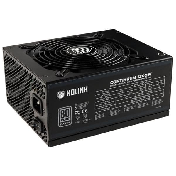 KOLINK Continuum V2 Black 1200W Fully Modular 80+ Platinum Certified ATX main image