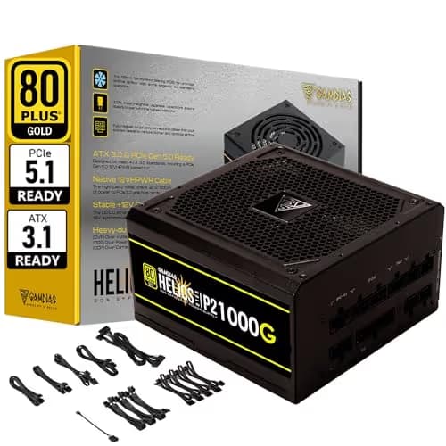 GAMDIAS HELIOS P2-1000G Black 1000W Non-Modular 80+ Gold image