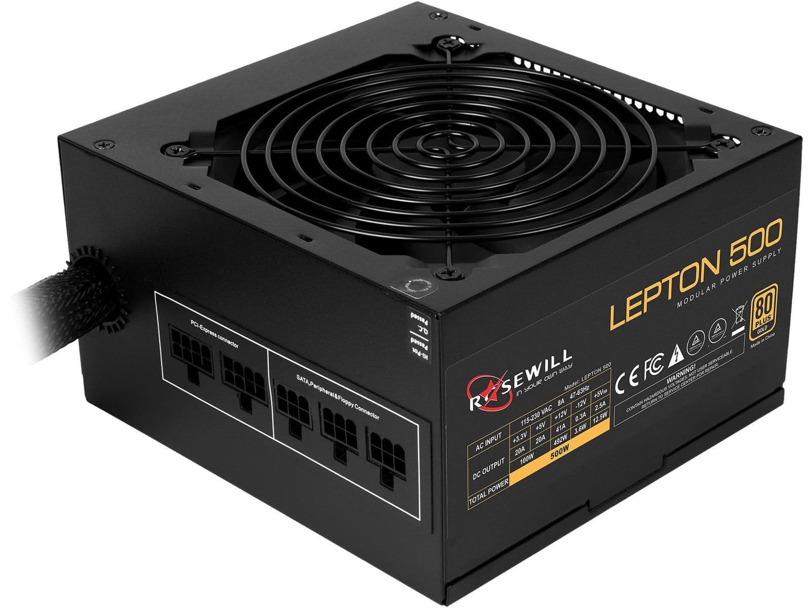 Rosewill LEPTON Black 500W Semi-Modular 80+ Gold Certified main image