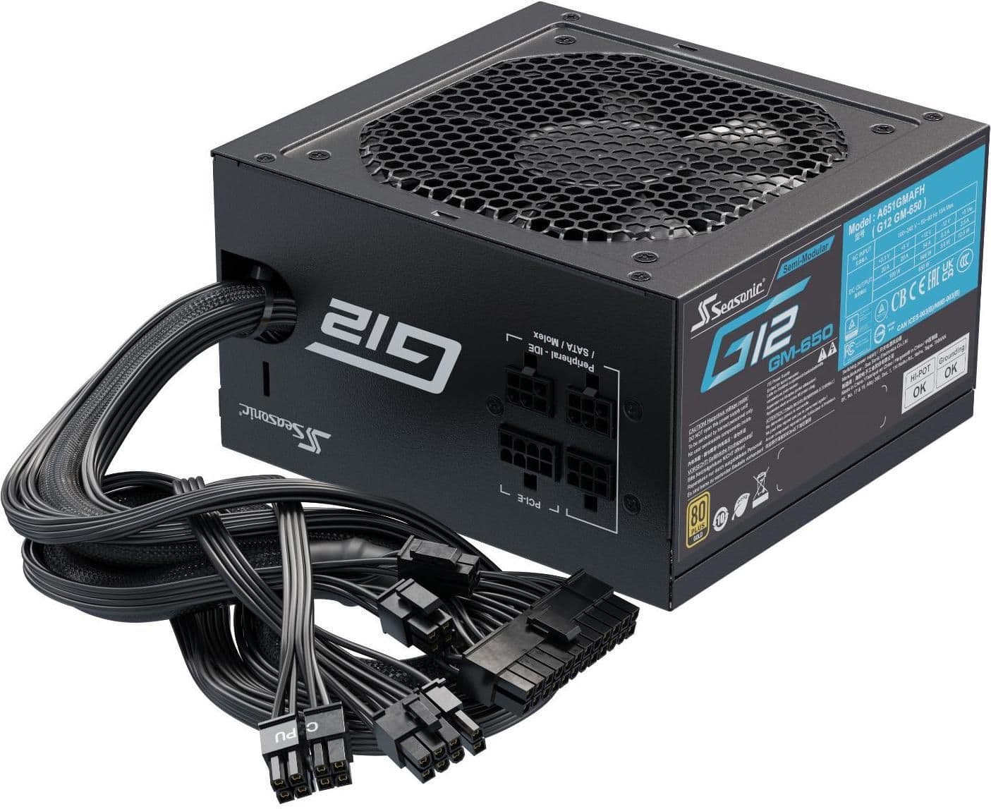SeaSonic G12 GM Black / Blue 650W Semi-Modular 80+ Gold main image