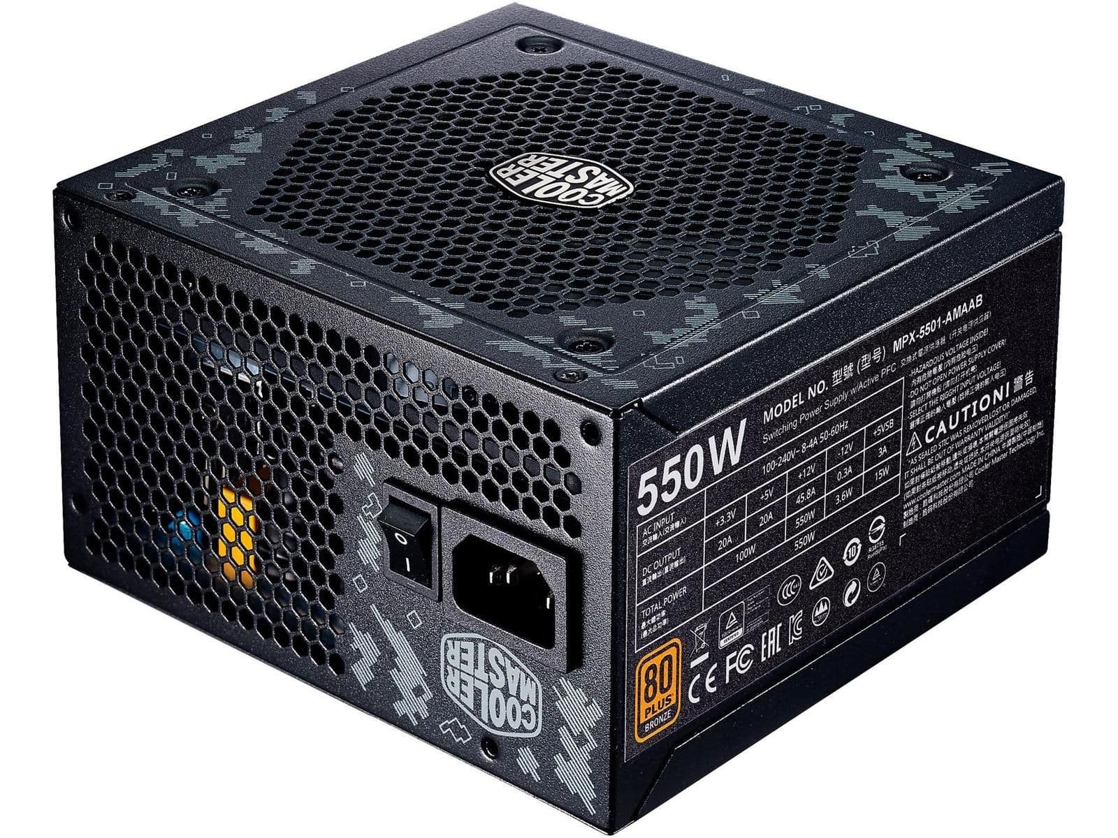 Cooler Master MasterWatt TUF Gaming Alliance Black / Gray 550W Semi-Modular 80+ Bronze image