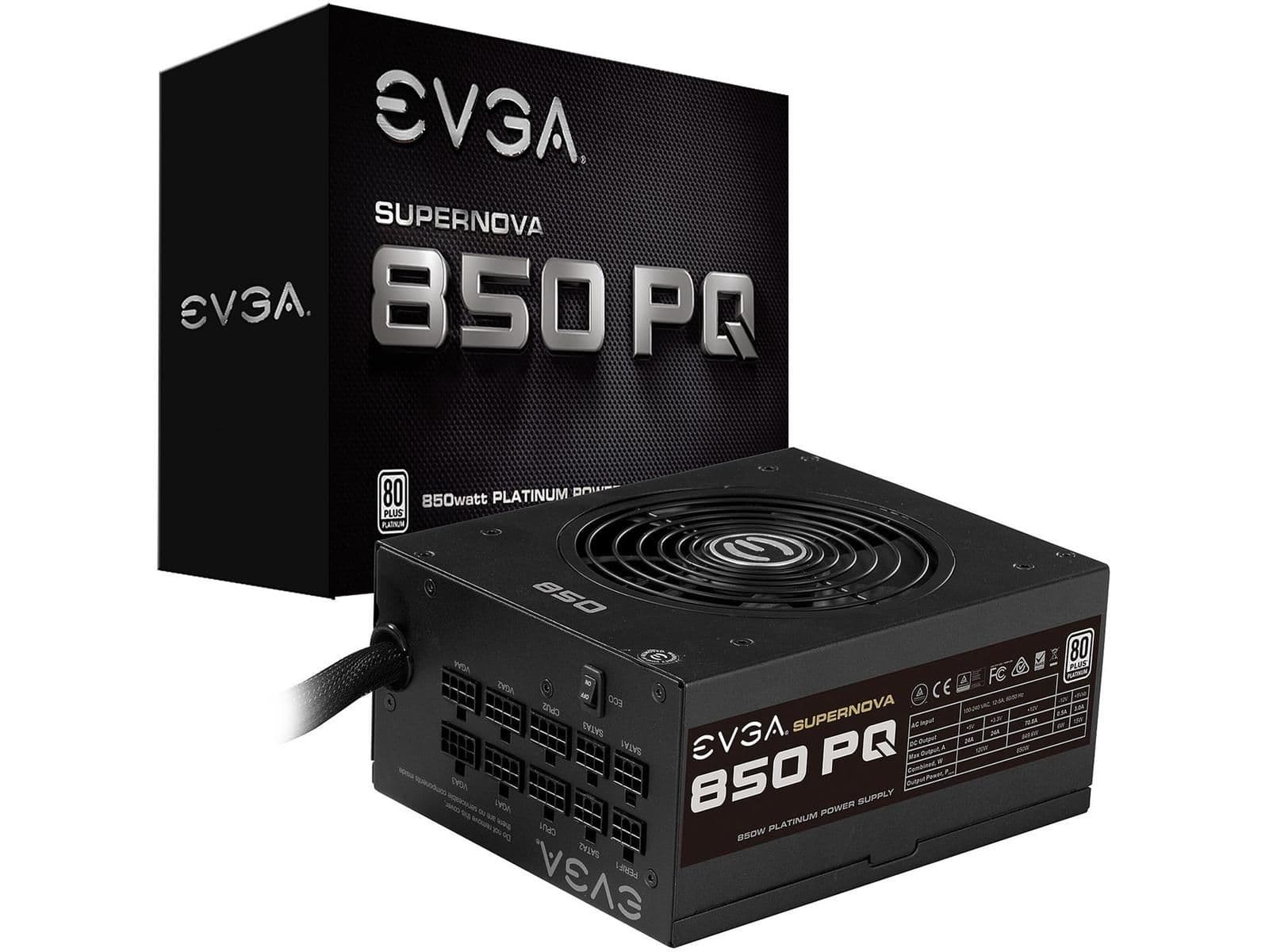EVGA SuperNOVA 850 PQ 850W Semi-Modular 80+ Platinum Certified image