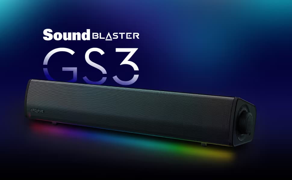 Creative Labs Sound Blaster GS3 Gaming RGB Soundbar - Black image