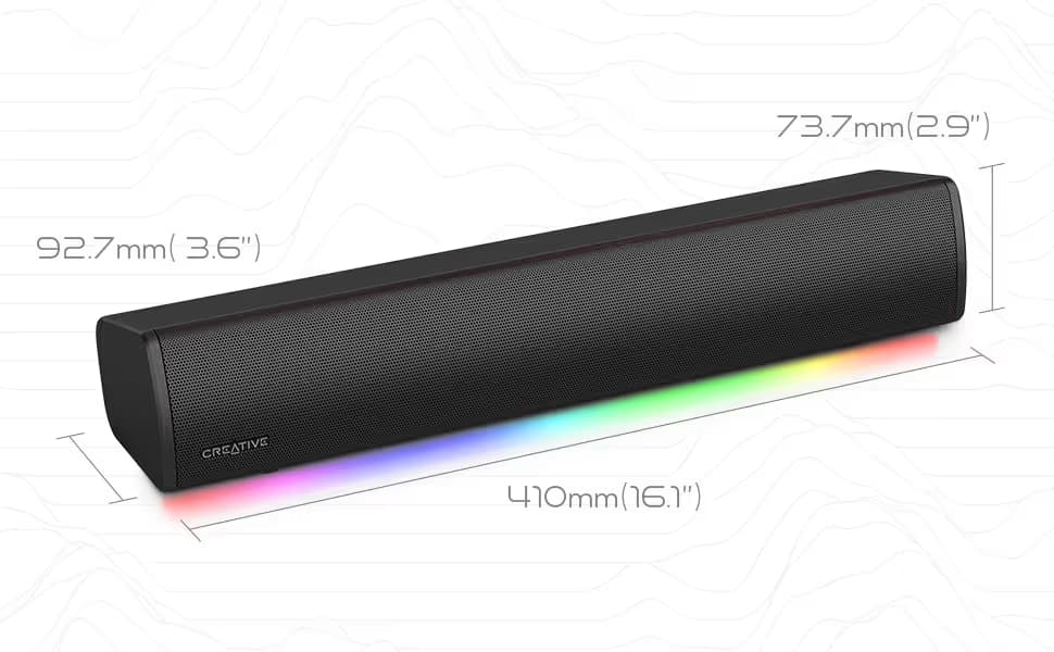 Creative Labs Sound Blaster GS3 Gaming RGB Soundbar - Black image