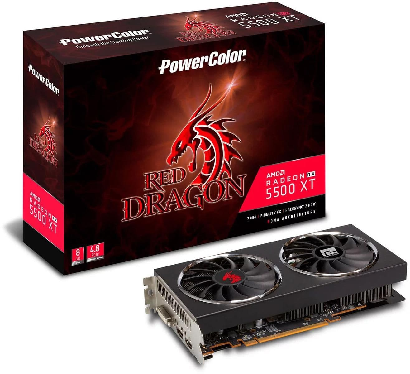 PowerColor Red Dragon Radeon RX 5500 XT 8GB GDDR6 Black main image