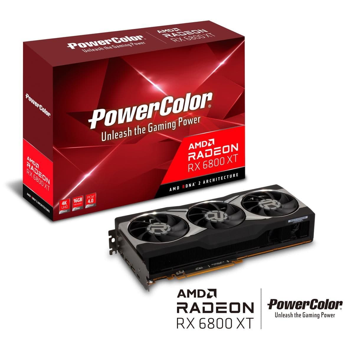 PowerColor AXRX 16GBD6-M2DHC Radeon RX 6800 XT 16GB GDDR6 Black / Silver image