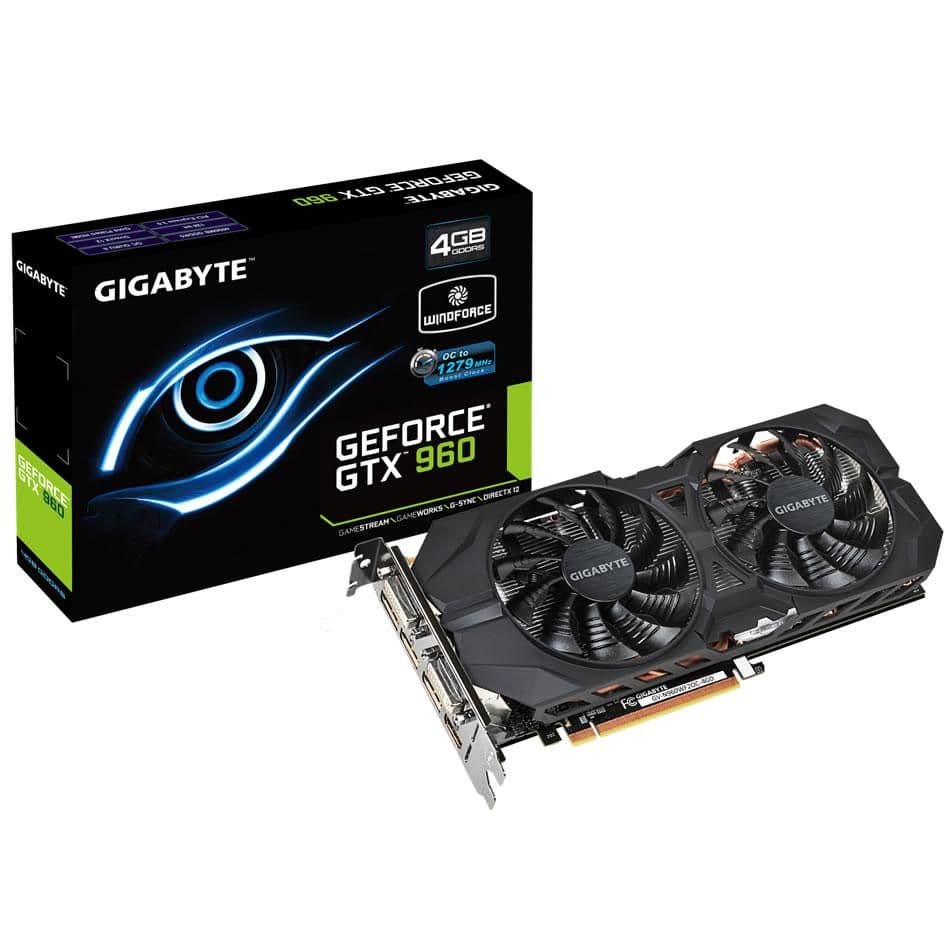 Gigabyte GV-N960WF2OC-4GD GeForce GTX 960 4GB GDDR5 Black main image