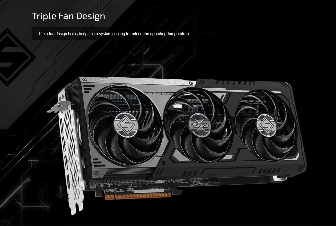 ASRock AMD Radeon RX 9070 XT Steel Legend Dark 16GB image