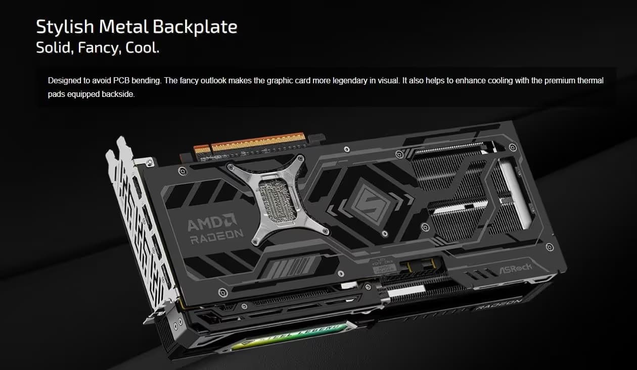 ASRock AMD Radeon RX 9070 XT Steel Legend Dark 16GB image
