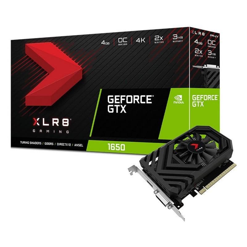 PNY XLR8 Gaming Overclocked Edition GeForce GTX 1650 G5 4GB GDDR5 Black image