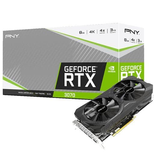PNY UPRISING GeForce RTX 3070 LHR 8GB GDDR6 Black main image