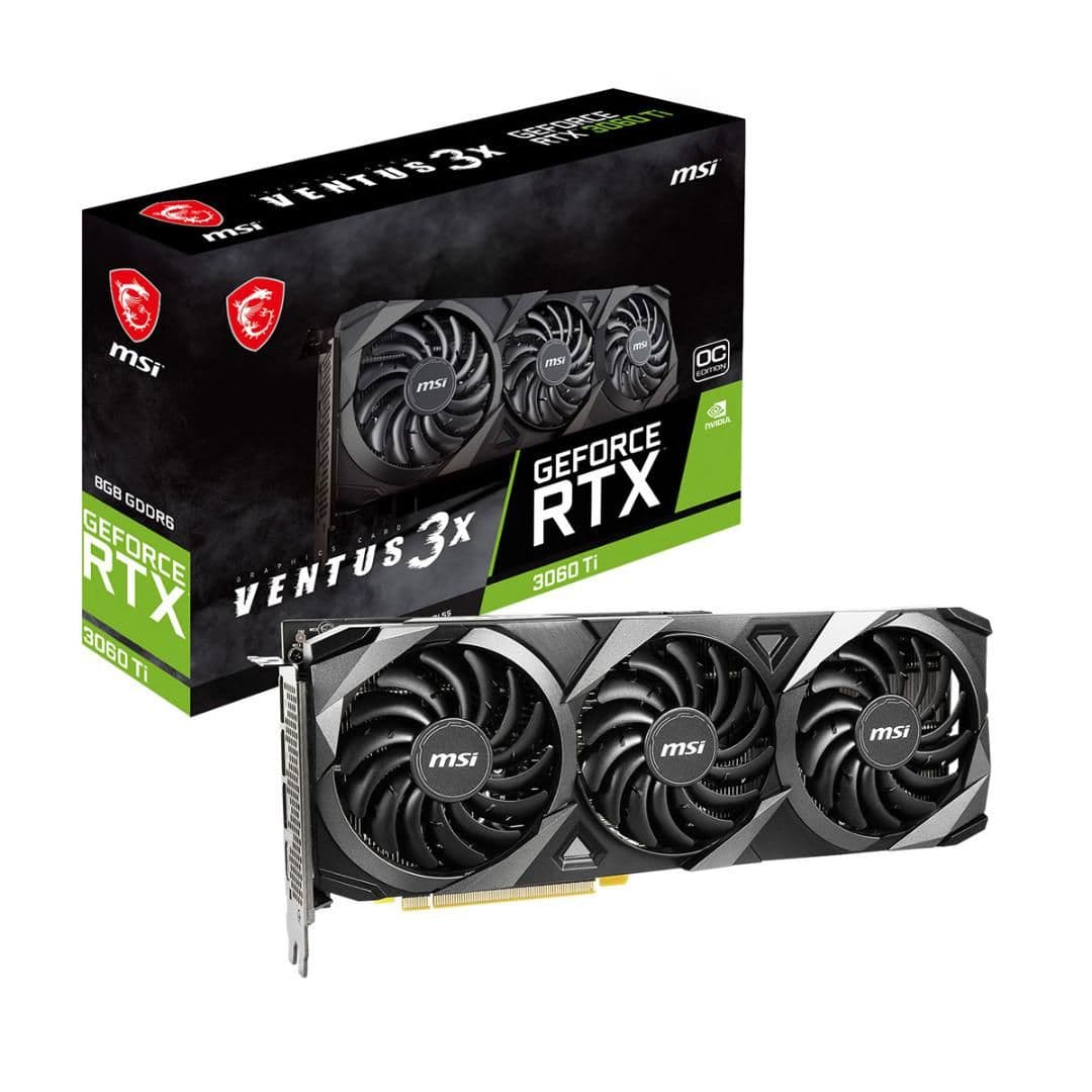 MSI VENTUS 3X OC GeForce RTX 3060 Ti LHR 8GB GDDR6 Black / Gray image