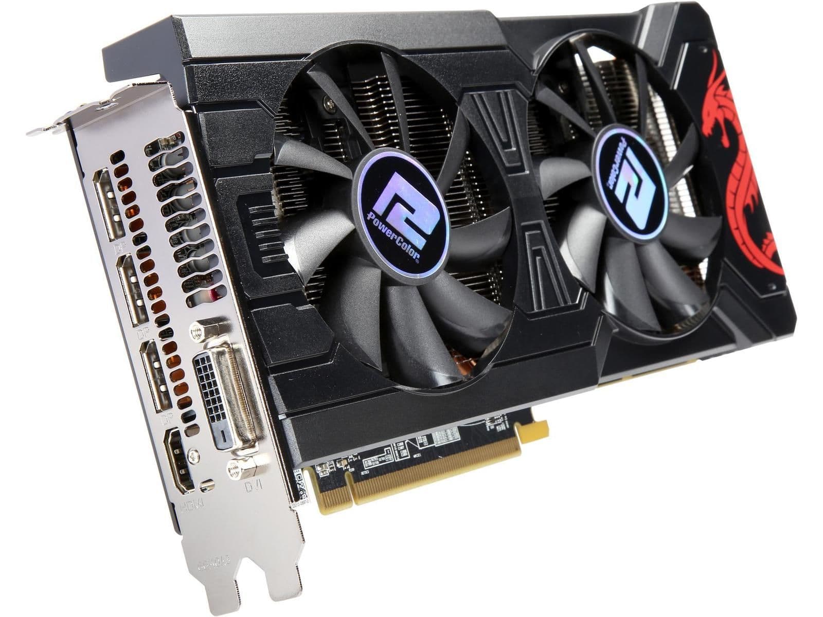 PowerColor Radeon RX 570 AXRX 570 8GBD5-3DHD/OC 8GB GDDR5 Black / Red image