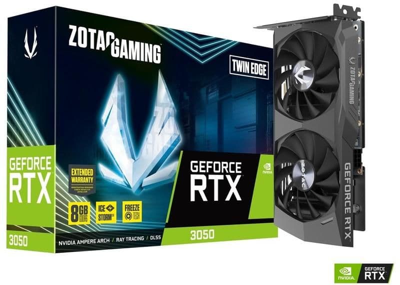 Zotac GAMING Twin Edge GeForce RTX 3050 8GB GDDR6 Black / Silver image