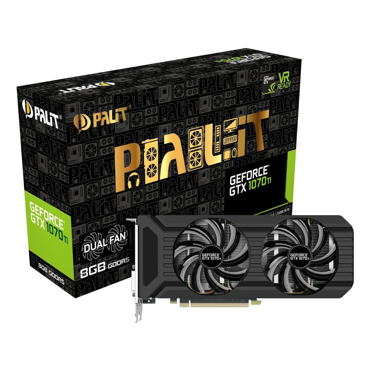 Palit Dual GeForce GTX 1070 Ti 8GB GDDR5 Black image