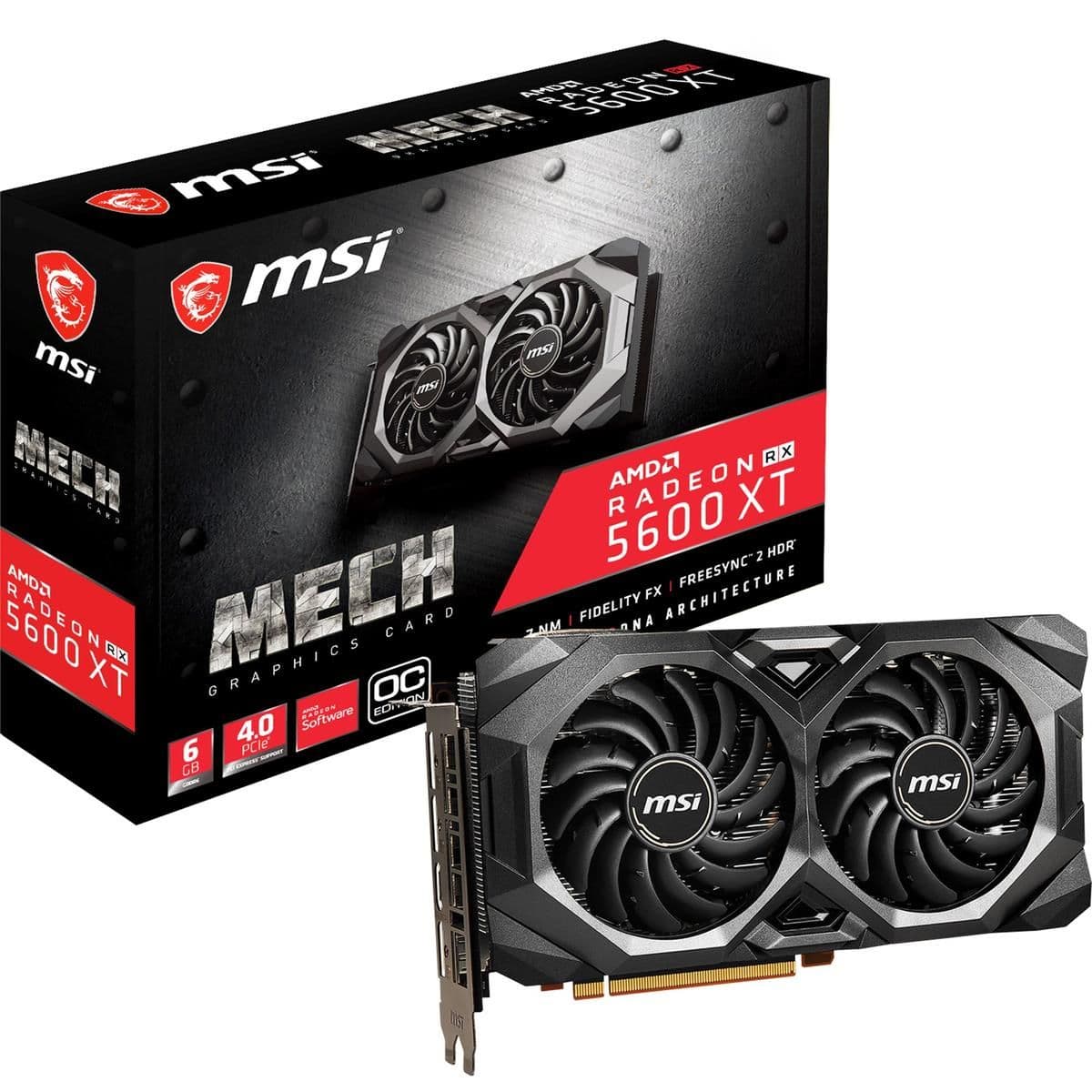 MSI MECH OC Radeon RX 5600 XT 6GB GDDR6 Black / Silver image